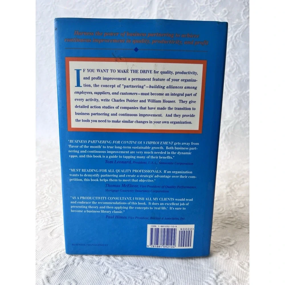 Vintage 90's Charles C. Poirier Business Partnering for Continuous Improvement